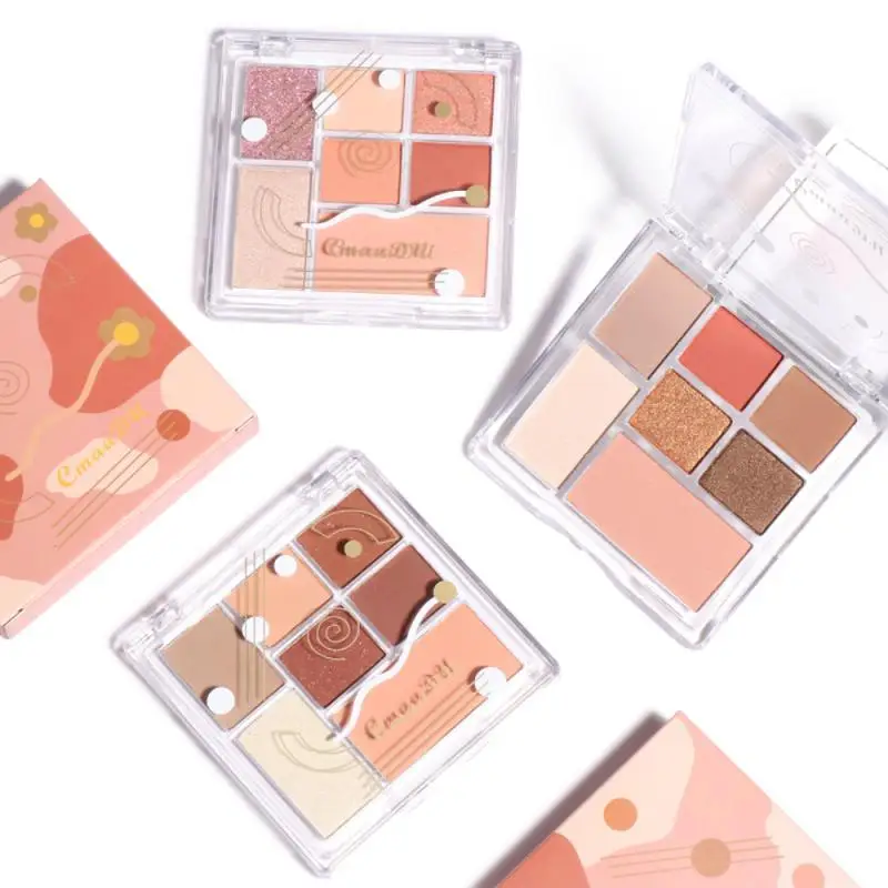 7 цветов теней для век Румяна Все-в-одном румяна маркер матовый Перламутровые