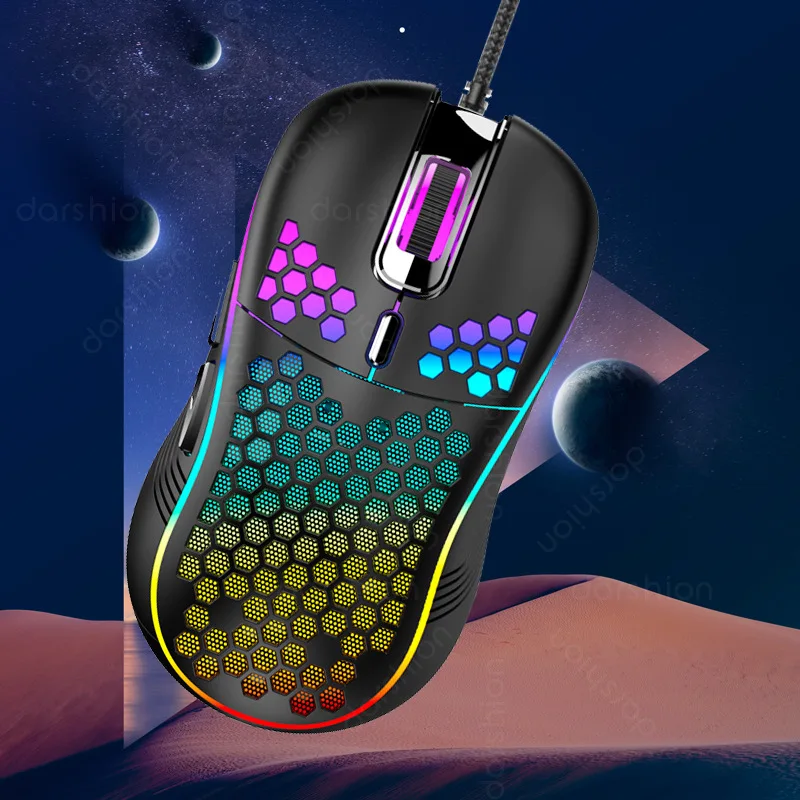 

New RGB cave mouse hollow lightweight cable TV game mouse computer USB luminous 7200DPI