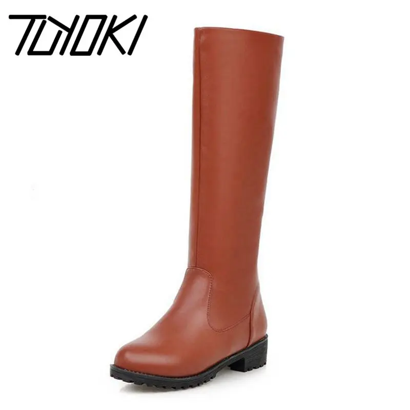 Tuyoki женские круглый носок полусапожки до середины икры на плоской подошве