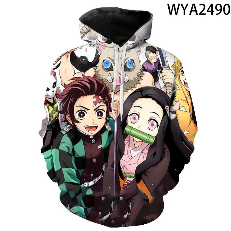 

Spring and Autumn Demon Slayer-S Men's and Women's Anime Hoodie 3D Printing Streetwear Kimetsu No Yaiba-S Cartoon Sweatshirt