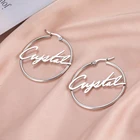 Cazador персонализированные серьги с именем для женщин индивидуальная табличка из нержавеющей стали золотой цвет большие Ги серьги-обручи Ювелирные изделия Подарки 2022
