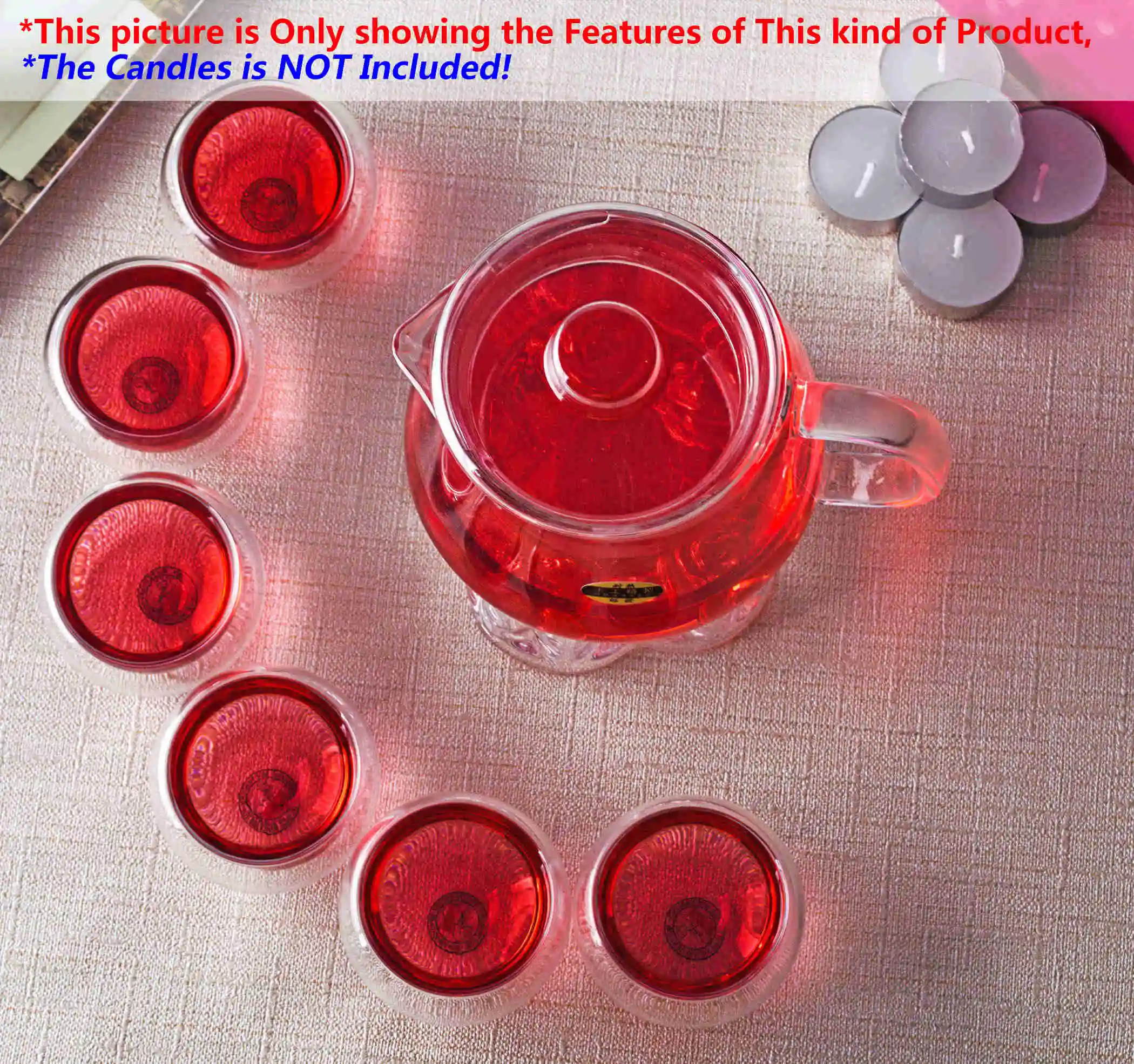 1x Китайский кунг фу чайный сервиз 485 мл жаростойкий стеклянный горшок +