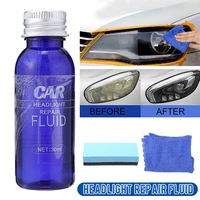 30ml car headlight repair fluid refurbishment coating oxidation fluid detergent for car light scratch remover with cloth sponge