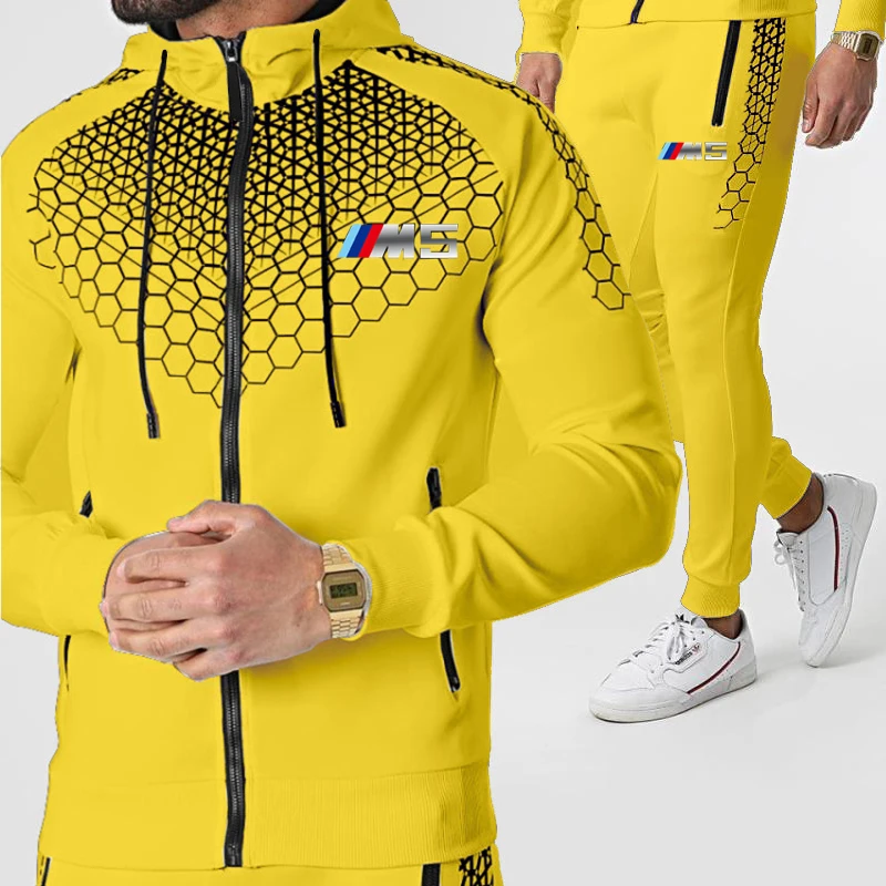 

2021 brand sportswear men's suit new autumn two-piece sportswear suit men's casual sweatshirt + pants printing hoodie
