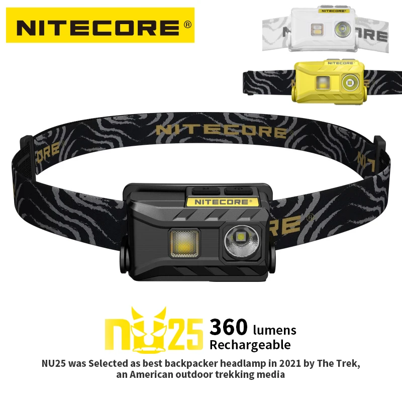 Налобный фонарь NITECORE NU25 360 лм встроенный аккумулятор | Электроника