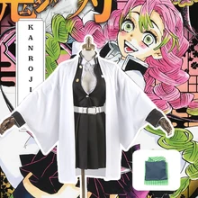 Аниме «Demon Slayer Kimetsu No Yaiba», костюмы для косплея Kanroji Mitsuri, костюм для косплея, кимоно для Хэллоуина, тканевый клинок демона