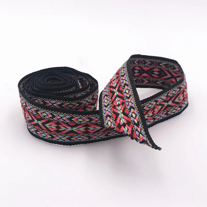 

1y 2.5cm 8ethnic style embroidery jacquard lace braid lace DIY craft sewing accessories wedding decoration headwear fabric curve