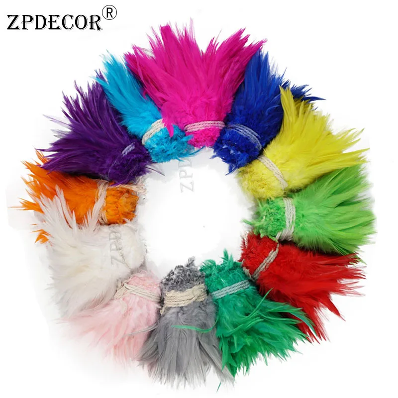 10 15 см распродажа 1 ярд/Лот Дешевые перьевые перья натурального цвета петушиные DIY