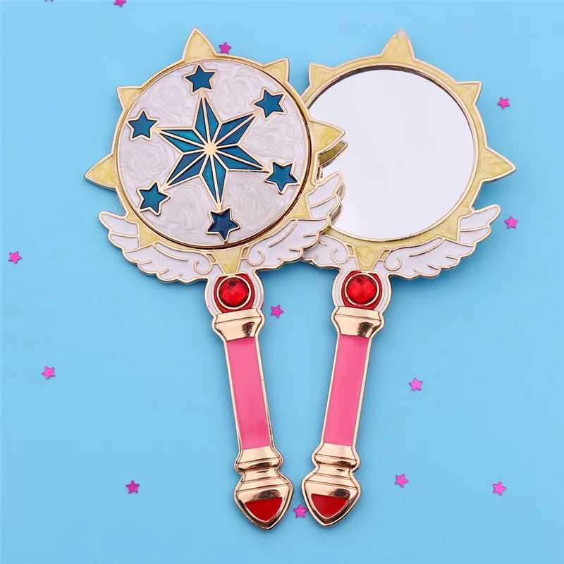 Мультяшное Cardcaptor Sakura симпатичное зеркало для макияжа, косметическое металлическое высококачественное зеркало для макияжа, ручное крепление, зеркала для путешествий, для поклонников девушек и девушек