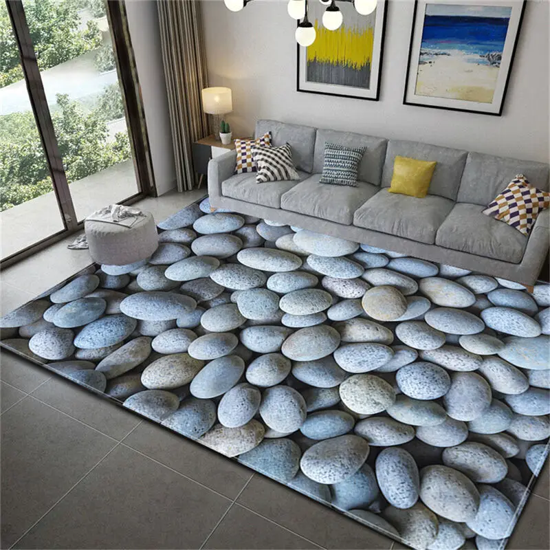 

3D realistic stone carpet printing soft large carpet room door mat corridor non-slip kitchen mat large floor mat can be customiz