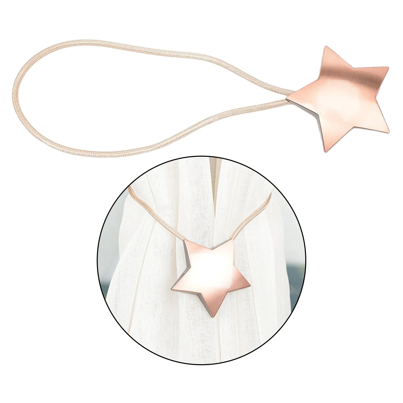 Metal Magnetic Curtain Tie Backs Clips Pentagram Buckle Holder | Дом и сад