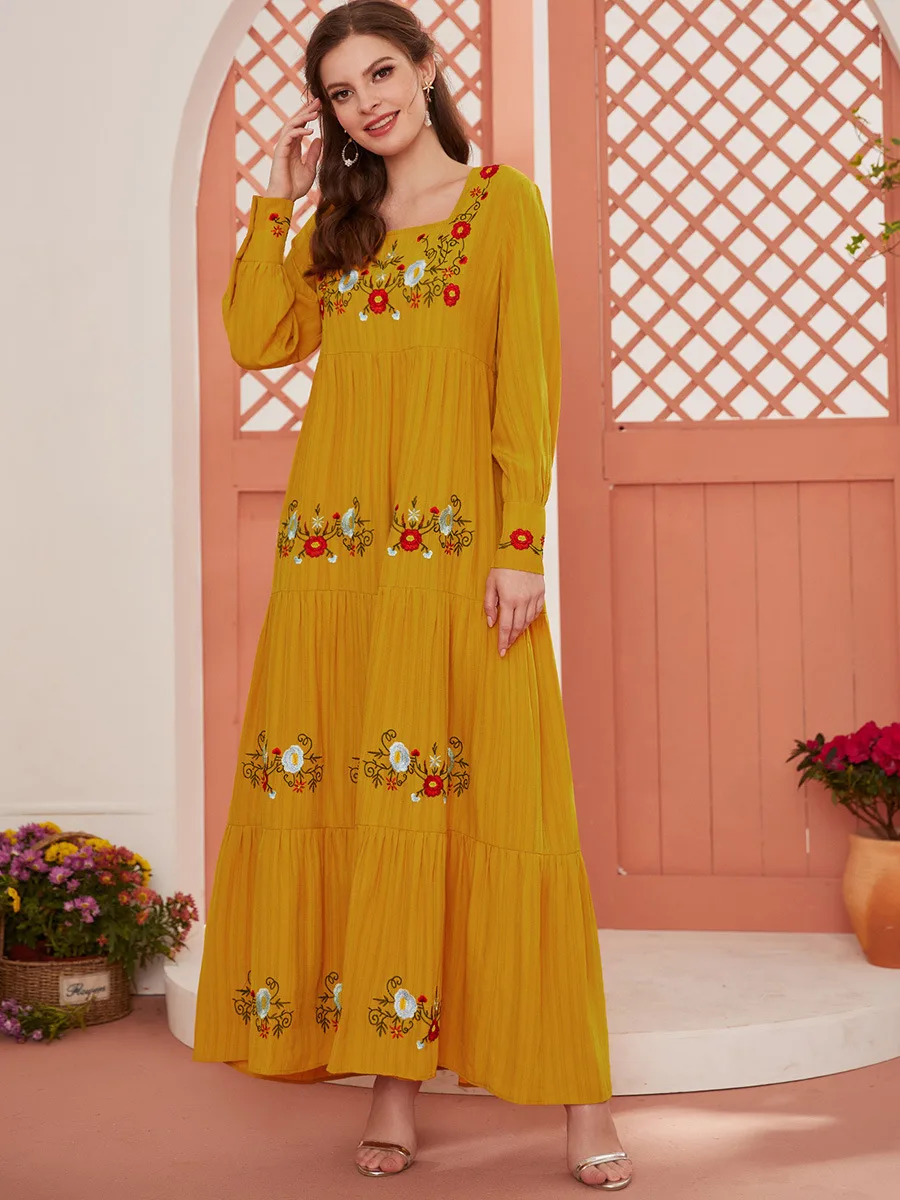 

Ramadan Eid Muslim Women Dress Mubarak Abaya Dubai Turkey Arabic India Prayer Hijab Dress Robe Kaftan Musulmane Islamic Vestidos