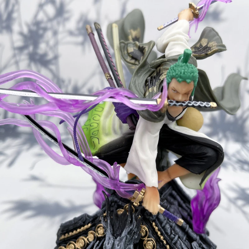 NEW Anime One Piece Samurai Ryuma Roronoa Zoro Action Figure Roof Battle Three Sword Flow PVC Model Decoration | Игрушки и хобби