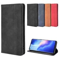 for oppo realme 8 7 6 pro case book wallet vintage magnetic leather flip cover card stand soft cover luxury mobile phone bags
