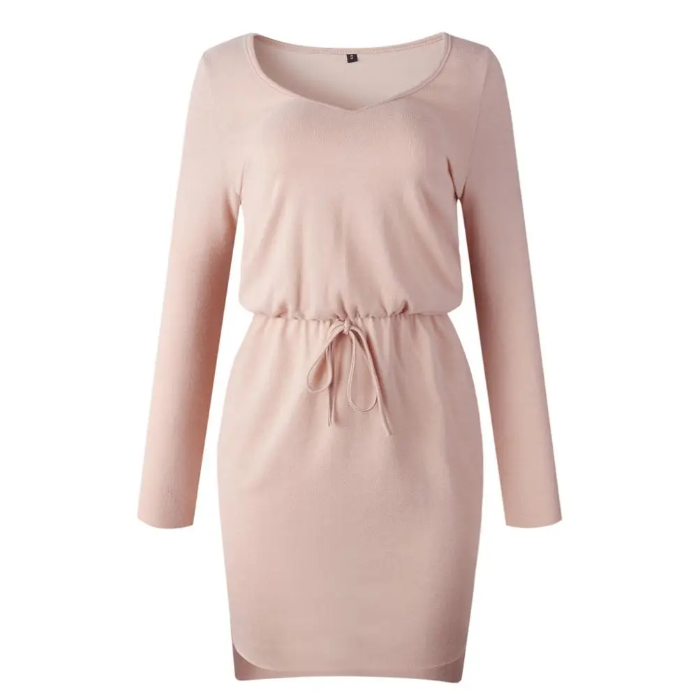 Сексуальное прямое платье модное женское с асимметричным v-образным вырезом на