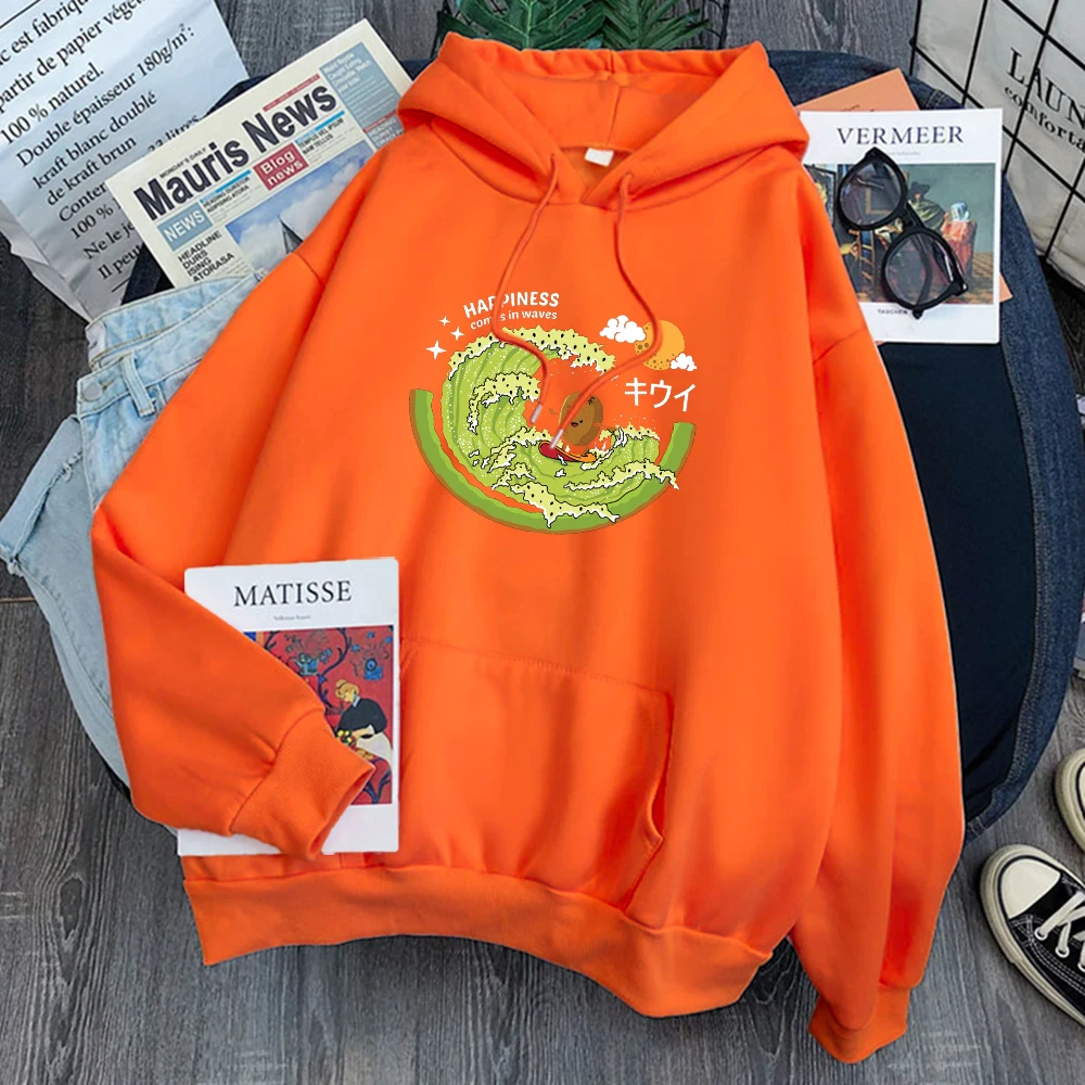 

Худи Kawaii С ВОЛНИСТЫМ принтом женская винтажная одежда оверсайз в готическом стиле корейские модные Мультяшные флисовые свитшоты осенне-зи...