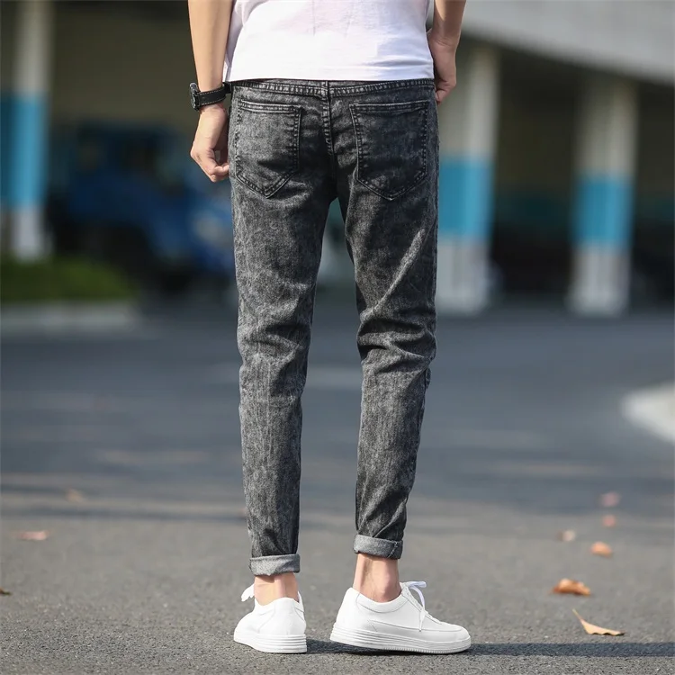 2019 CHOLYL Men's Skinny Jeans Gray Denim New Fashion Men Pencil Pants Slim Long | Мужская одежда