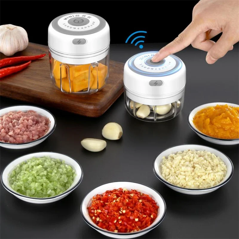 

Garlic Masher Press cooked USB Wireless Electric Mincer Vegetable Chili Meat Grinder Food Crusher Chopper Kitchen Accessories
