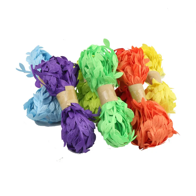 

10 Meter Silk Leaf-Shaped Handmake Artificial green Leaves For Wedding Decoration DIY Wreath Gift Scrapbooking Craft Fake Flower
