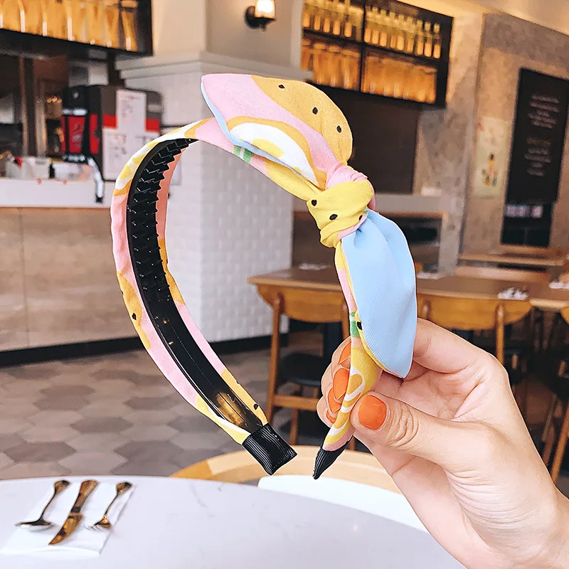 

Fashion Girls Hair Accessories Pearl Headband Big Bow Knot Hairband Non-slip Teeth Hair Band Turban Hair Accessories