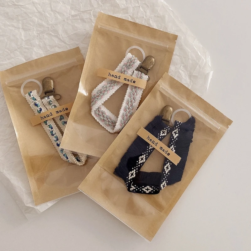 

Newborn Pacifier Chain Handmade Webbing Nipple Holder Leash Strap Soother Nursing Teether Dummy Clip Shower Gifts