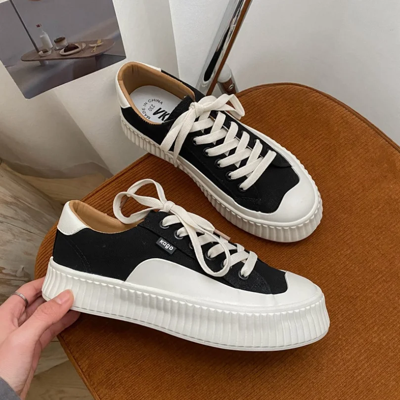 

zapatillas chunky fashion white canvas shoes women's sports shoes 2021 casual shoes women's vulcanized shoes zapatillas mujer