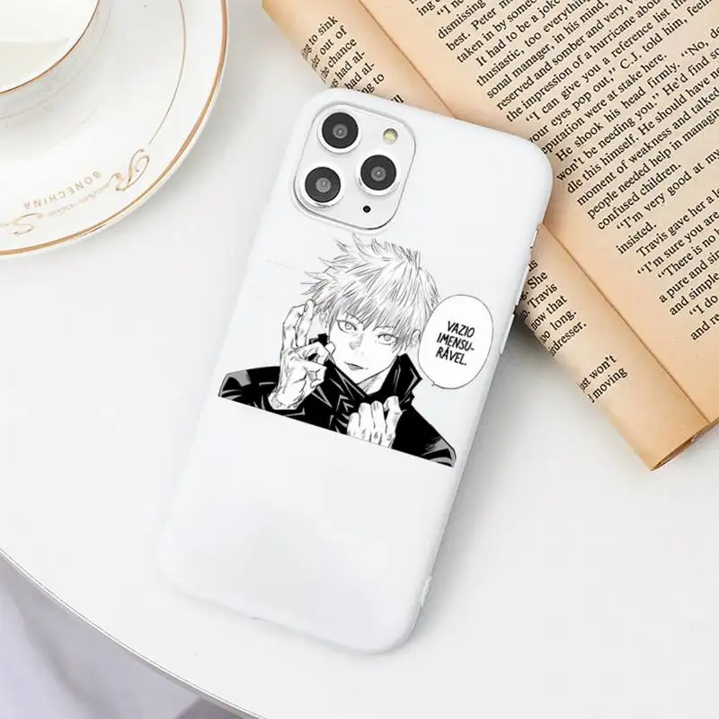 

Jujutsu Kaisen Phone Case White Candy Color for iPhone 11 12 mini pro XS MAX 8 7 6 6S Plus X SE 2020 XR