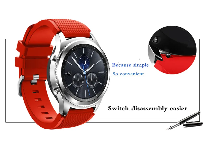 Gear S3 ремешок для samsung Galaxy watch 46 мм 42 мм S3 Frontier/Классический 22 мм ремешок для часов Силиконовый браслет huawei watch gt ремешок