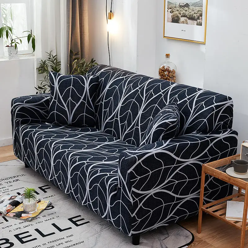 

Yaapeet Universal Seat Soft Stretchable Geometric Leaf Floral Printed Sofa Couch Cover Armchair For Living Room Slipcovers