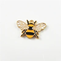 6pcs colorful cute honey bee shape enamel alloy pendant for women necklace earrings findings diy jewelry making supplies