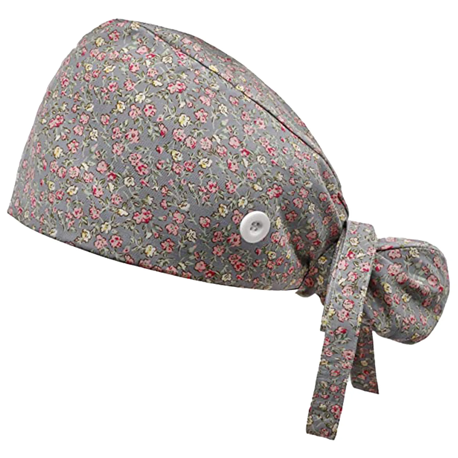 

High Quality Printing Cap With Buttons Elastic Bouffant Hat Pet Shop Laboratory Spa Working Hat Beauty Salon Cute Unisex Cap