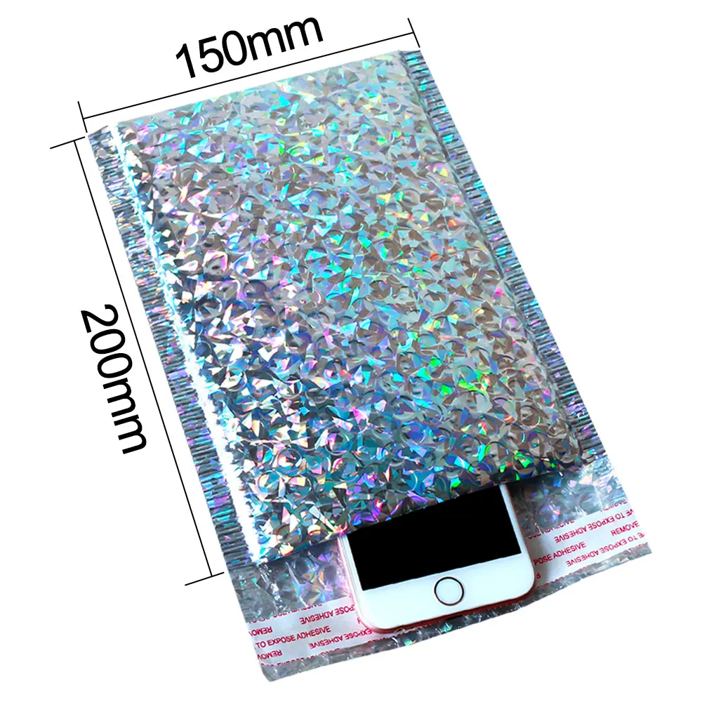 RFID Protection Rose Gold Silver Mail Shipping Bubble Mailer NFC Blocking Bag Custom Printing for Mobile Phone Packaging | Канцтовары