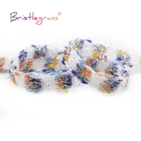 bristlegrass 5 10 yard 58 15mm silver glitter rainbow braided crochet lace trim macrame ribbon fabric costume diy sewing craft