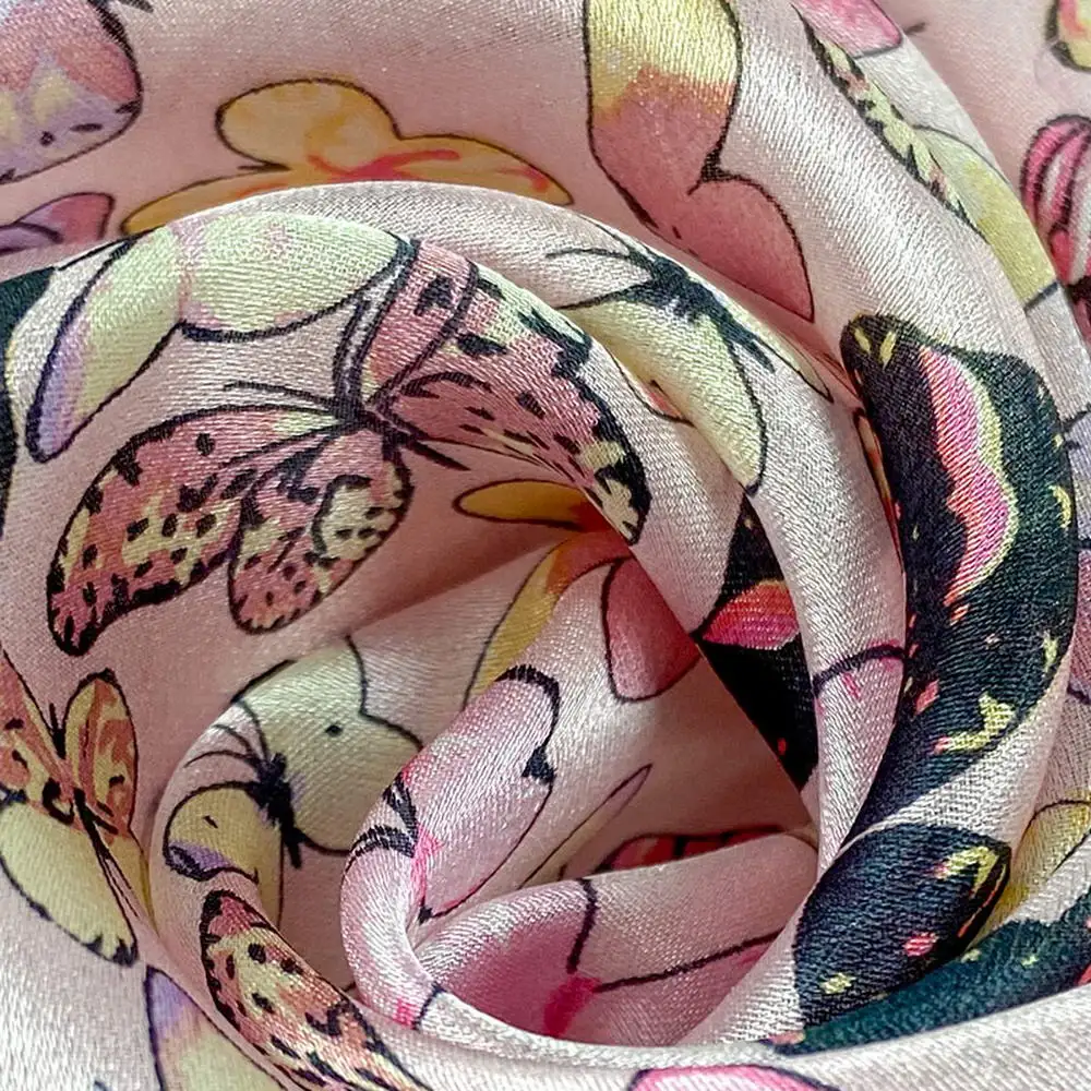 

100% Pure Silk Scarf Wholesale Scarf for Hair Top Silk Bandana Women's Small Square Silk Scarf Head Bulk Butterfly Handkerchief