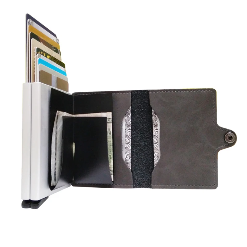 

Новинка, двойная Кредитная Магнитная металлическая идентификация, искусственный кошелек для кредитных карт, чехол для карточек