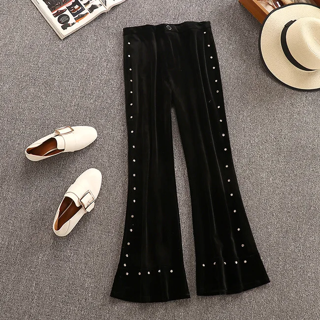 Осенний костюм 2019 новый темперамент и декоративной жемчужной отделкой куртка +