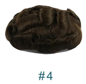 4 # Eversilky человеческие волосы прочные шиньоны Кружева Тонкий PU сменная система для мужчин Toupees человеческие волосы прочные шиньоны кружева& PU - Парик Цвет: 4 #