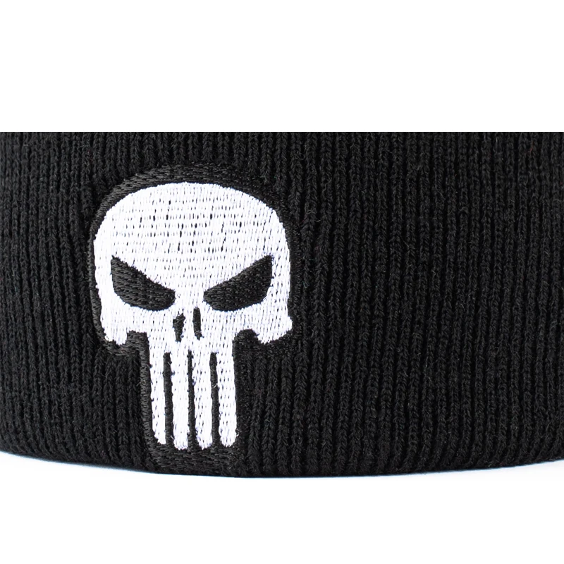 [YaTxKx] Embroidery Skeleton Skull Knit Cap Hat For Warm Winter Unisex Ski Hip Hop Bonnet Outdoor Beanie Caps Men | Аксессуары для