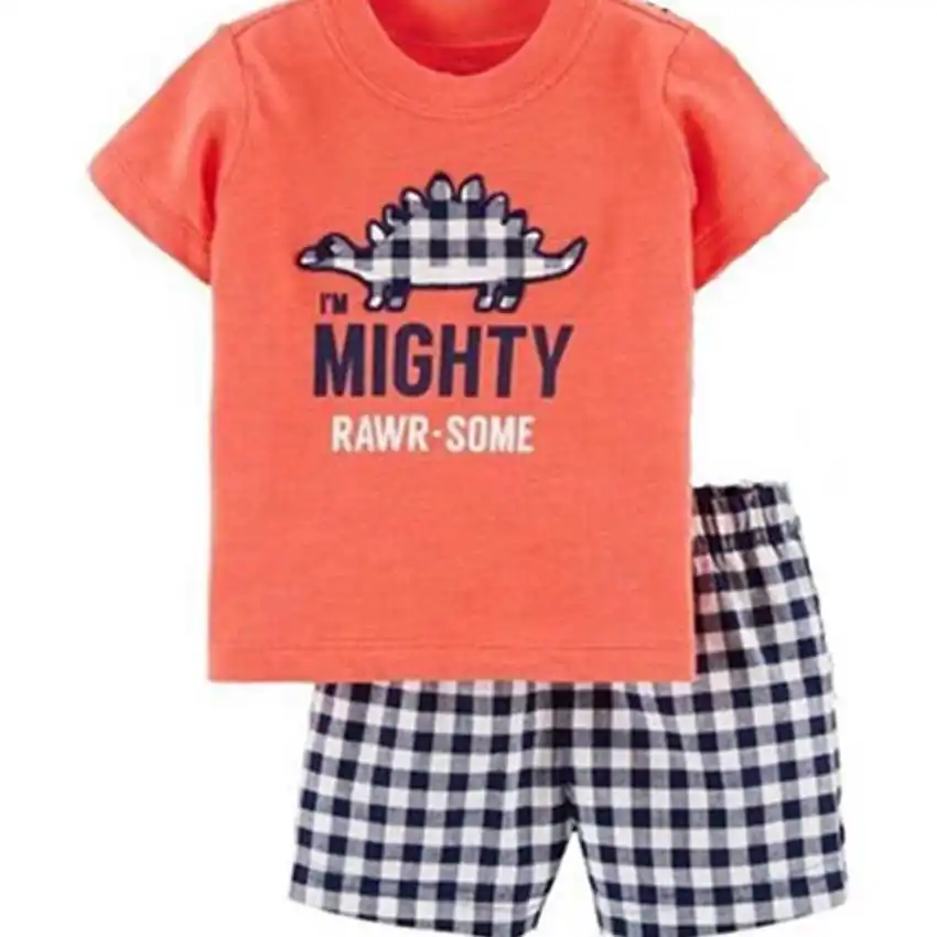 Cartoon Newborn Baby Boy Pajamas Summer Girl Sleepwear Set Cotton Girls Clothing Pyjamas Clothes tshirt+short Pant | Детская одежда и