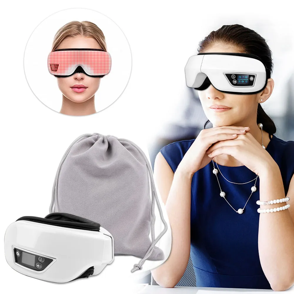 

Smart USB Rechargeable Electric Eye Massager Air Pressure Hot Compress Massage Glasses Foldable Bluetooth Music Eyes Massage Car