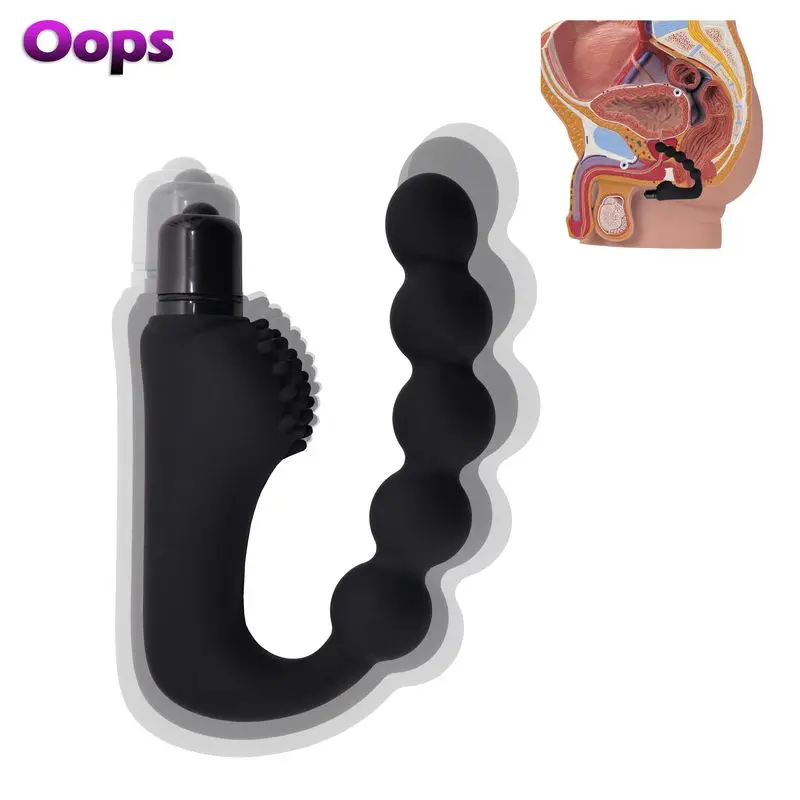 Силиконовые Анальная пробка вибратор бусины анальный массаж простаты гей