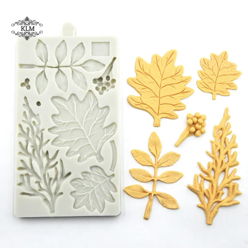 KLM новая силиконовая форма для выпечки коралловых листьев печенья и шоколада