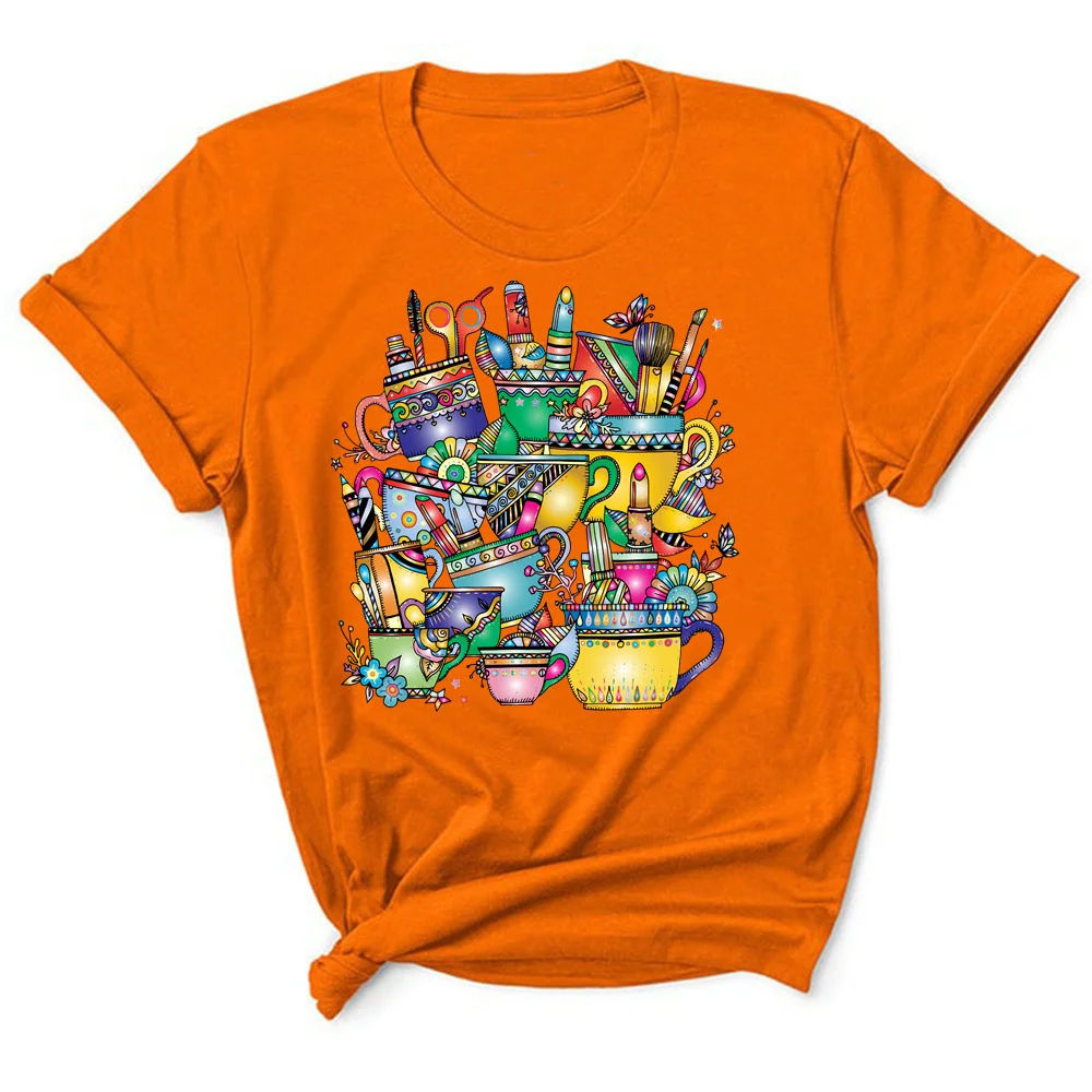 

make up Woman Print Harajuku Summer Tshirts Casual Round Neck Short Slee Top Tee Shirt TX8737