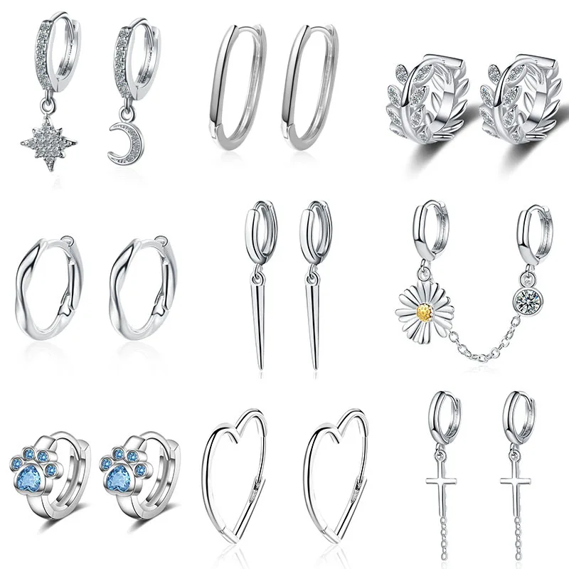 

Женские серьги-кольца из серебра 925 пробы, с фианитом