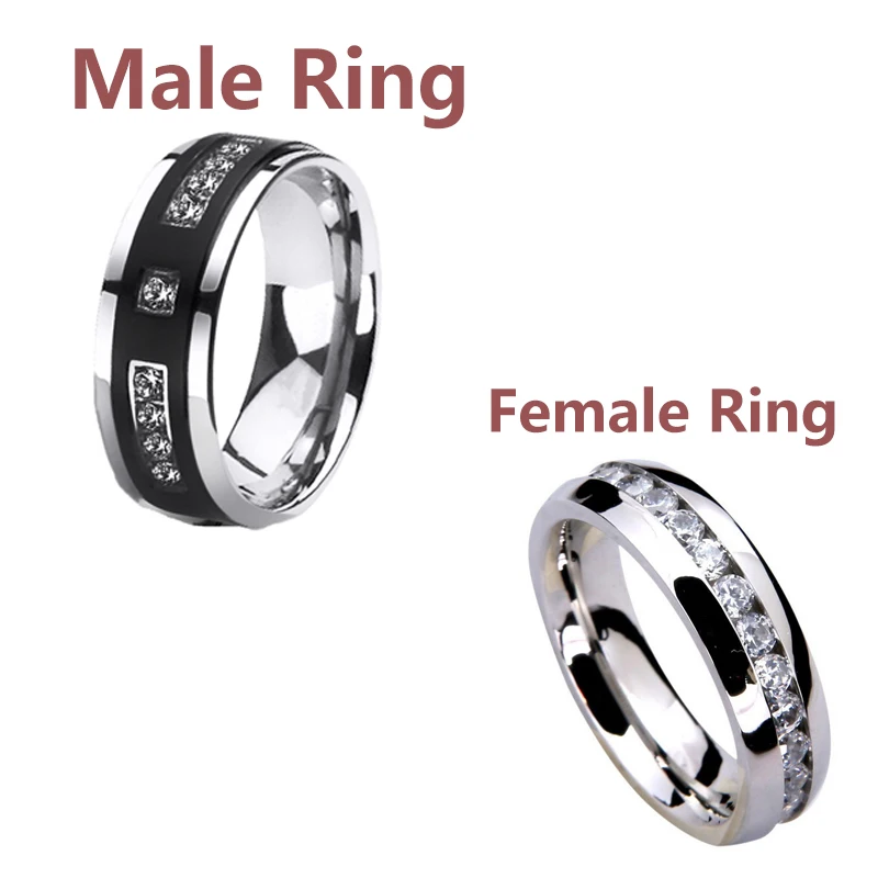 

2021 Newest Hot Couple Silver Color Rings With Fine AAA Cubic Zirconia Jewelery Rings For Men's and Women's Propose Wedding Ring
