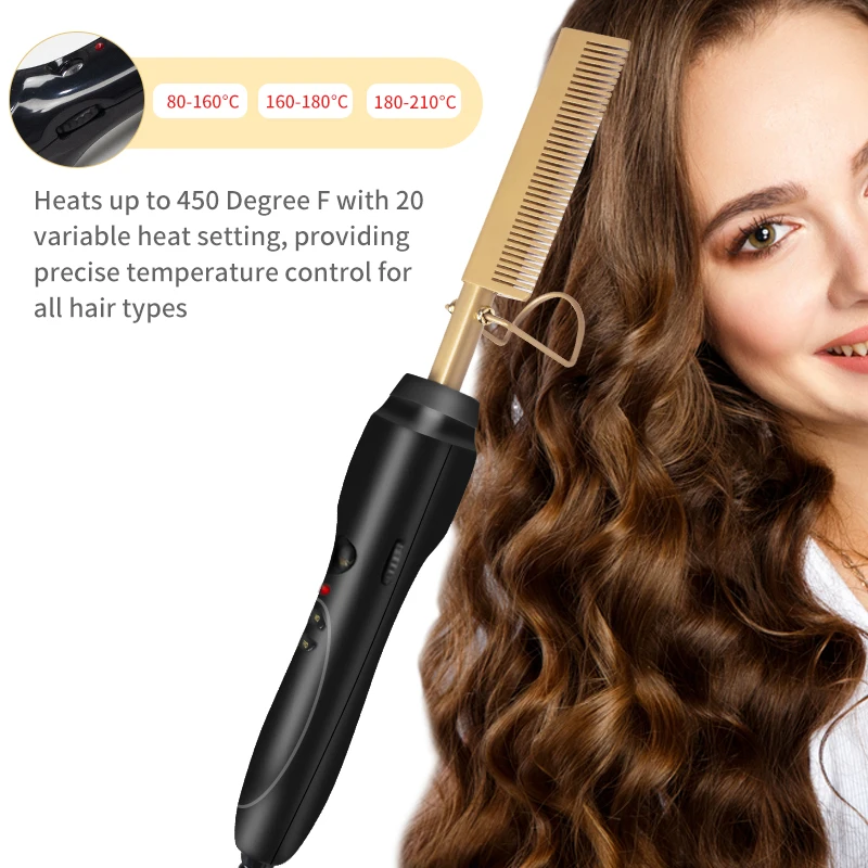 Горячая расческа электрическая щетка для волос 2 в 1 щипцы завивки и выпрямитель