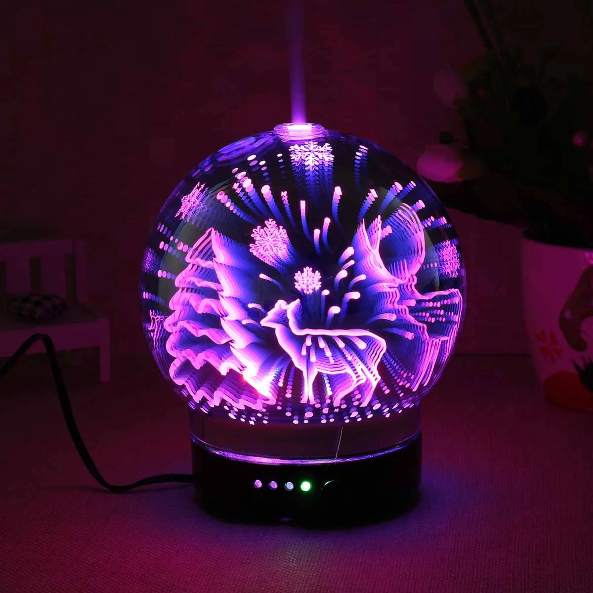 

Aromatherapy Aroma Diffuser Ultrasonic Essential Oil Air USB Humidifier Lamp 3D Glass Night Light Night Cool Mist Purifier Home