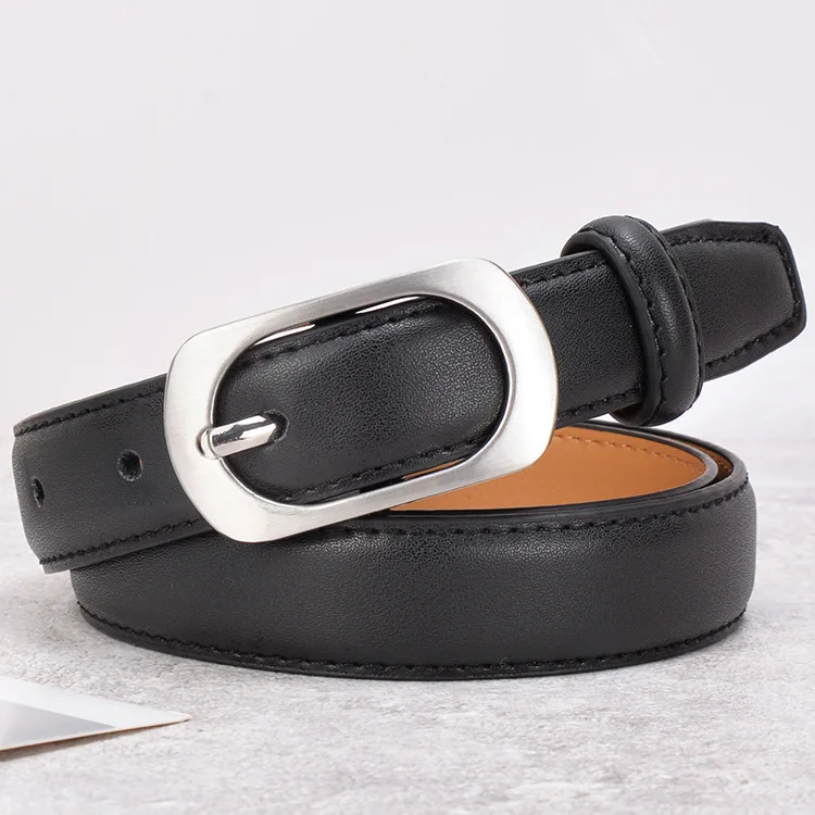 

Новый женский кожаный ремень, модный простой тонкий ремень, декоративный джинсовый ремень