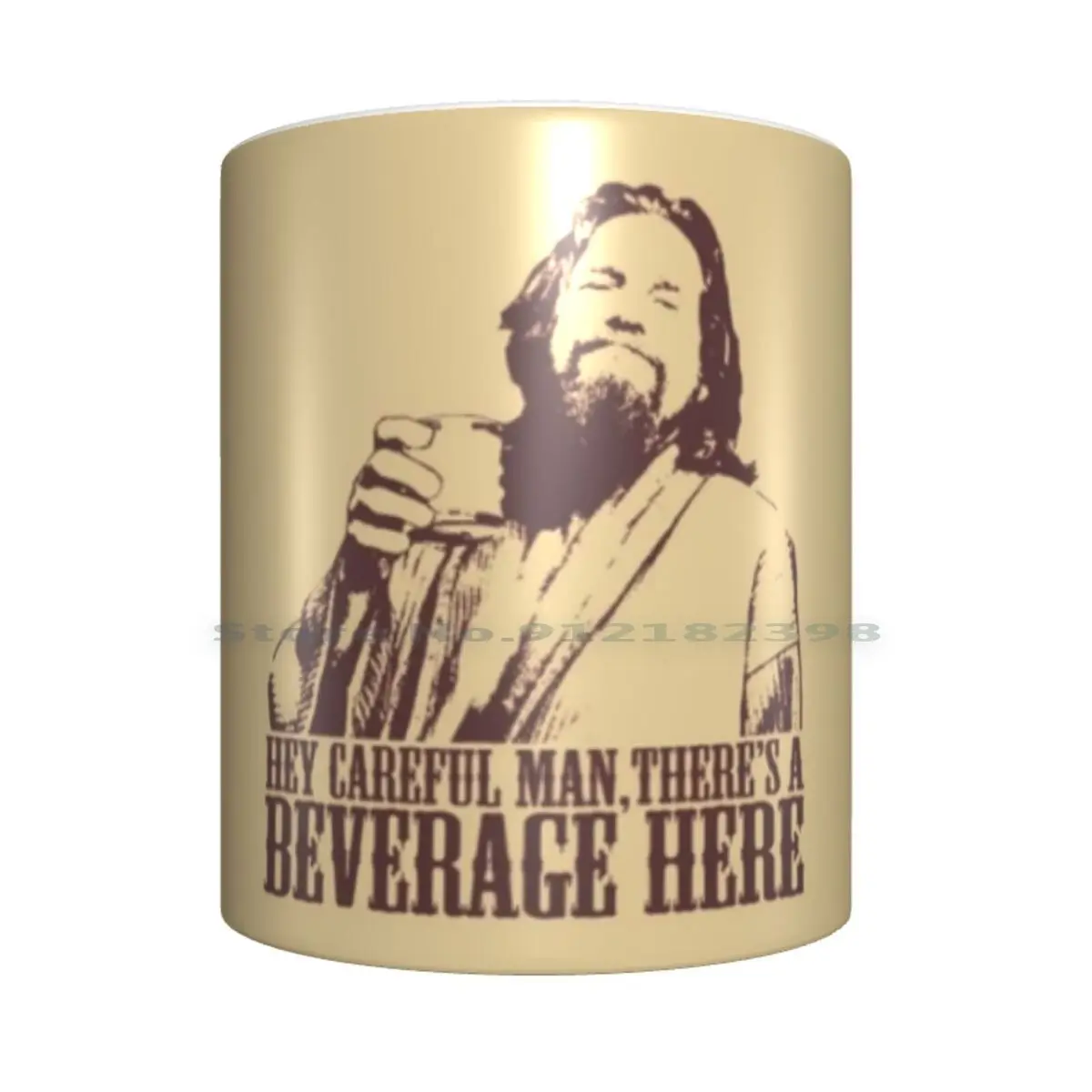 Большие лебоуски аккуратный человек здесь Футболка с напитком керамические