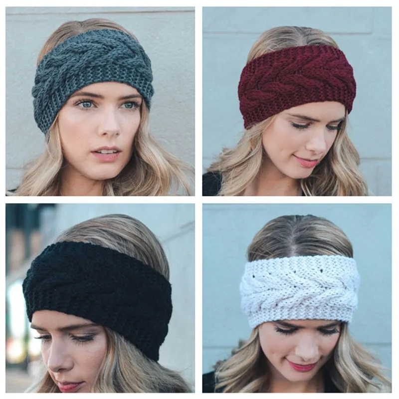 LEONLION Winter Cap Solid Knitted Hats Ponytail Beanie Hat Women Braided Hair Band Warm Beanies Geometric Ear Protection | Аксессуары